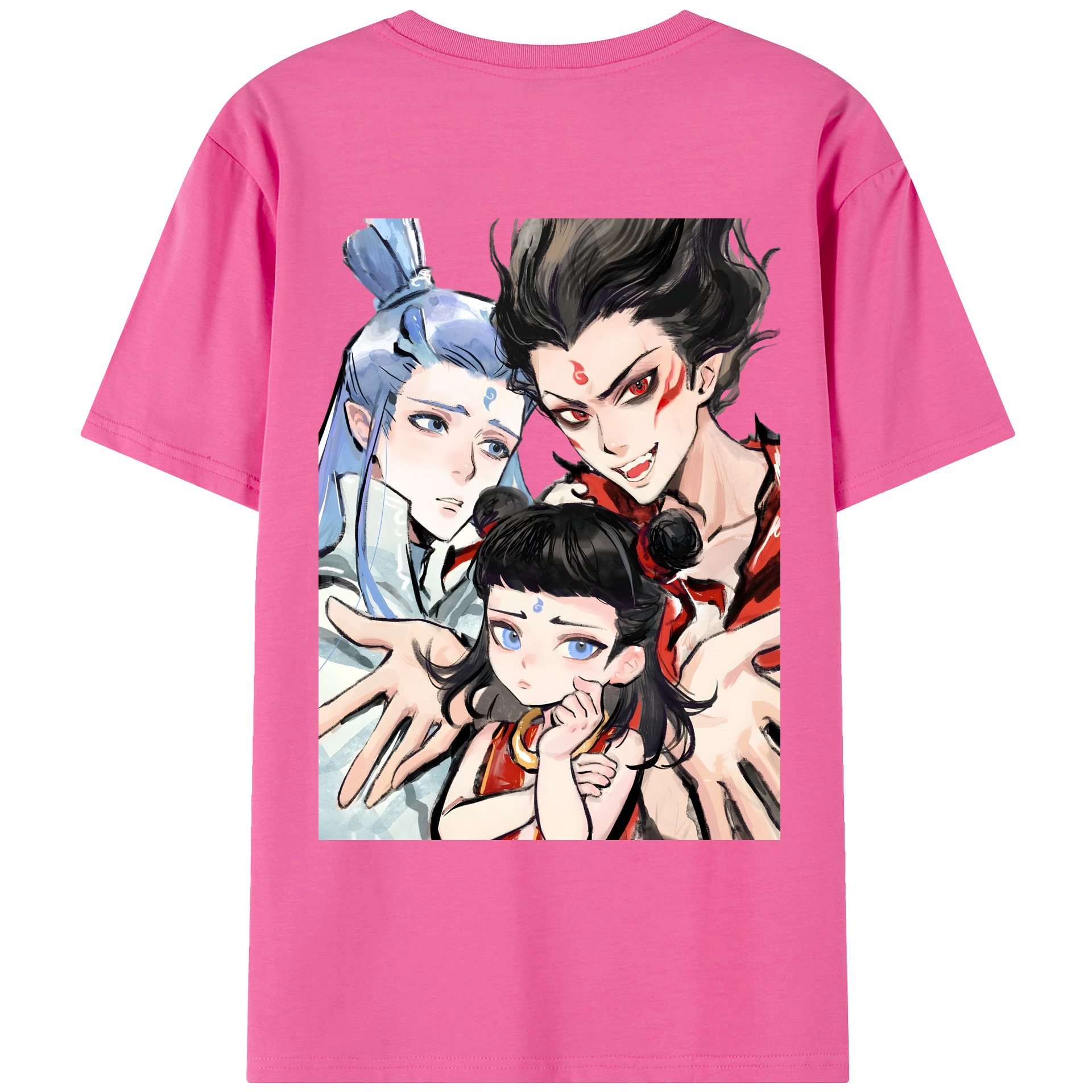 （画像用） Ne Zha 2 ナタ 魔童の大暴れ レディース半袖Tシャツ(バックプリント)